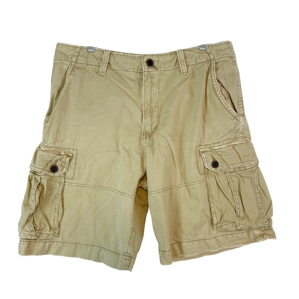 American Eagle Khaki Cargo Shorts Mens Sz 36 Classic Fit Grunge Skater Y2K Baggy